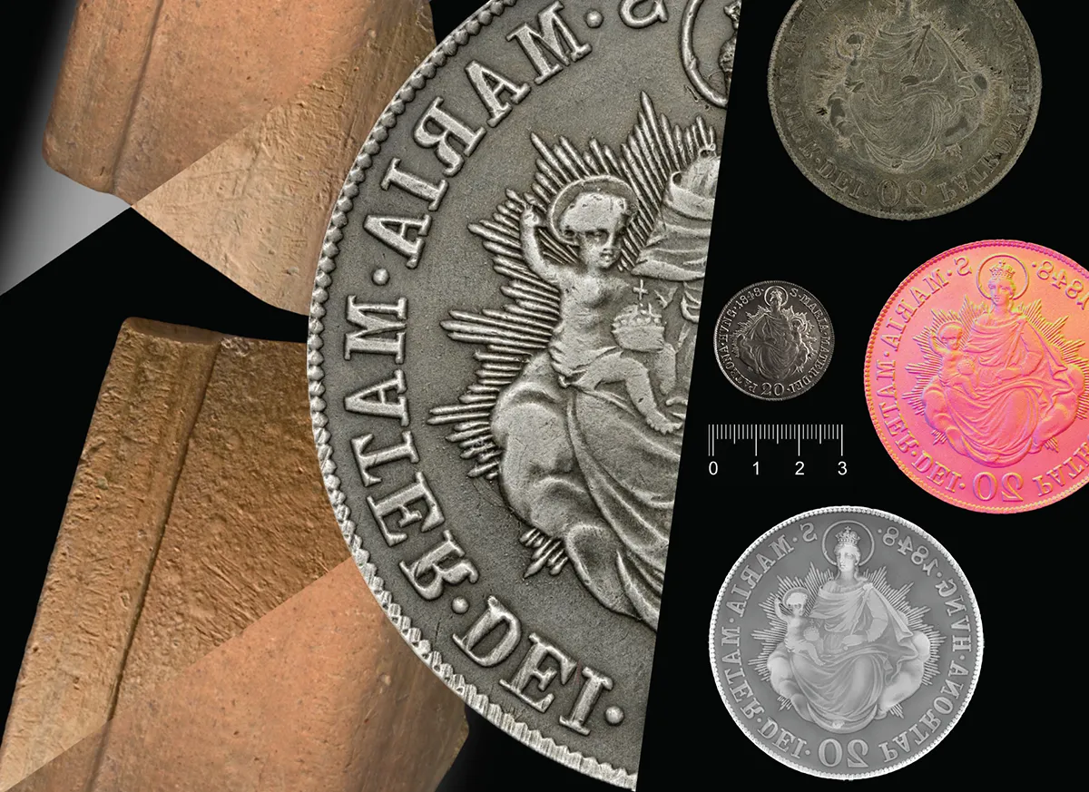Fine coin surface evidence visualized through RTI